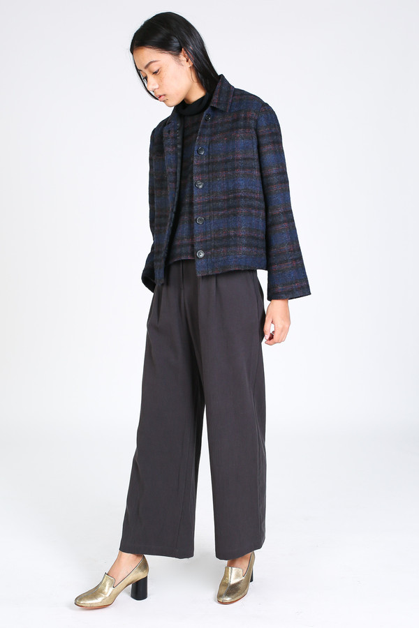 Steven Alan Grand shirt jacket in navy/red plaid Steven Alan Grand shirt jacket in navy/red plaid