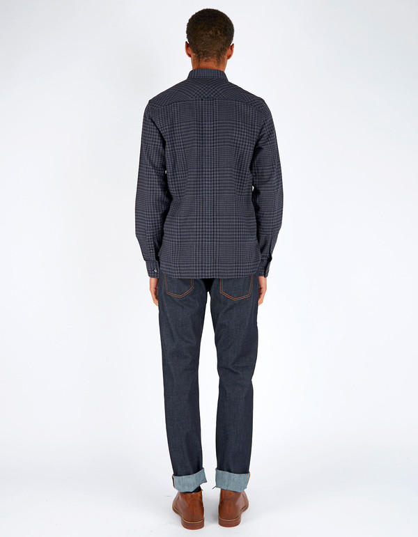 Men's Fred Perry Distorted Gingham Twill Shirt Graphite Marl Men's Fred Perry Distorted Gingham Twill Shirt Graphite Marl
