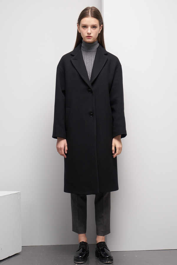 LOOKAST Oversized Single Breasted Coat- Black LOOKAST Oversized Single Breasted Coat- Black
