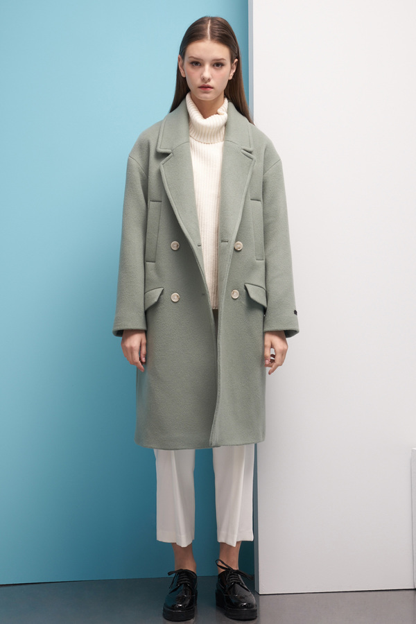 LOOKAST Oversized Double Breasted Wool Coat- Mint LOOKAST Oversized Double Breasted Wool Coat- Mint