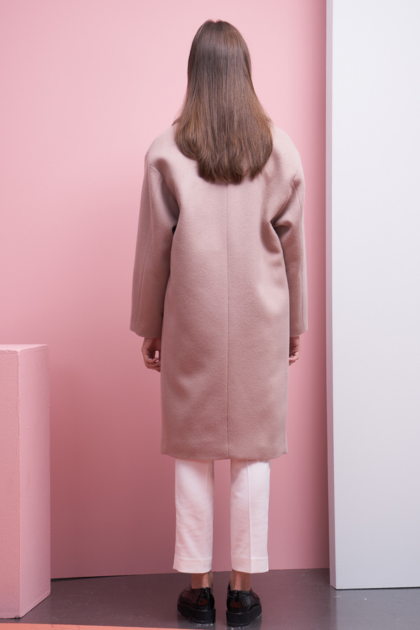 LOOKAST Oversized Long Wool Coat- Baby Pink LOOKAST Oversized Long Wool Coat- Baby Pink