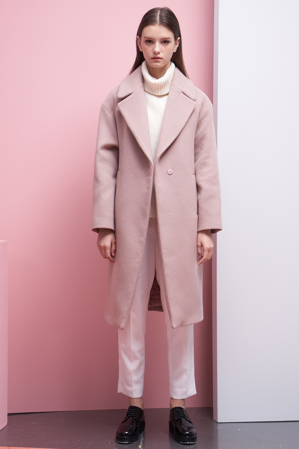 LOOKAST Oversized Long Wool Coat- Baby Pink LOOKAST Oversized Long Wool Coat- Baby Pink