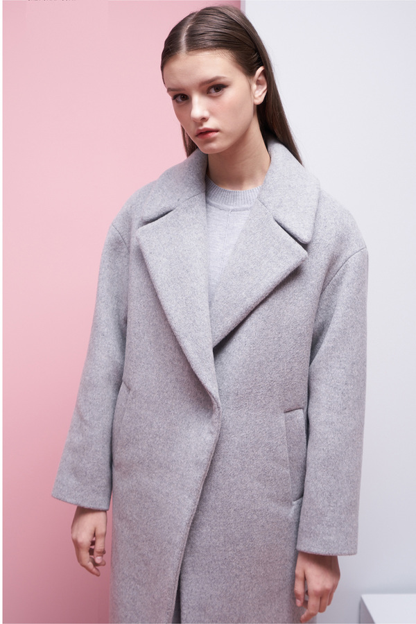 LOOKAST Oversized Long Wool Coat- Gray LOOKAST Oversized Long Wool Coat- Gray