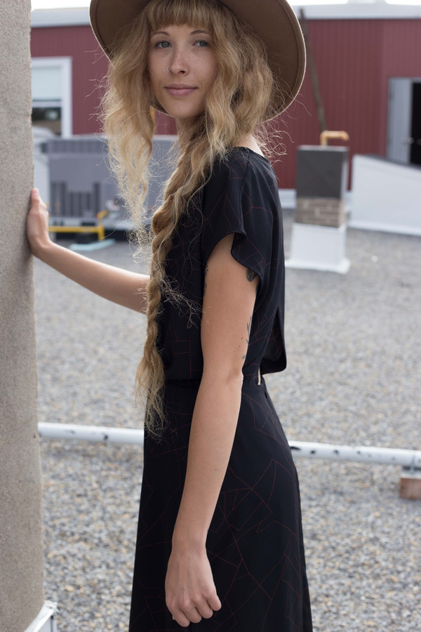 Eve Gravel Fire Bird Dress - Black Constellation Eve Gravel Fire Bird Dress - Black Constellation