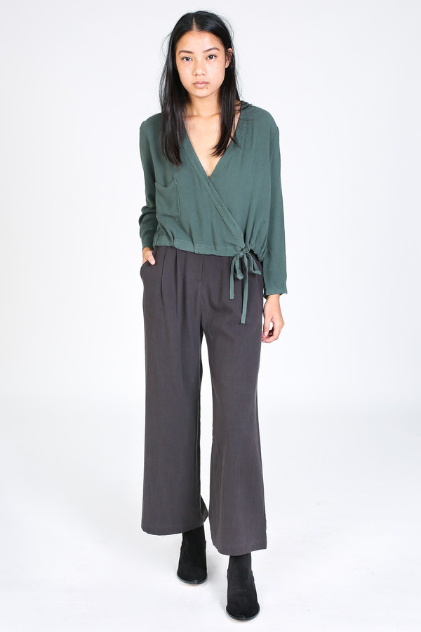 First Rite Crossover blouse in jade First Rite Crossover blouse in jade