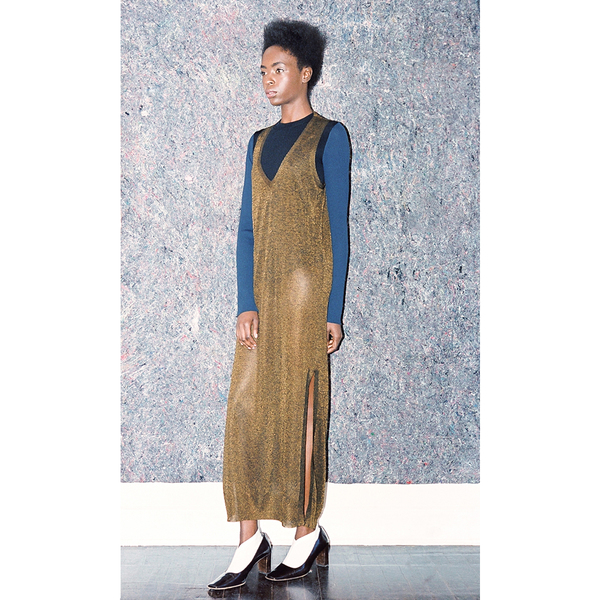 Pari Desai Metallic V Neck Dress - Bronze Pari Desai Metallic V Neck Dress - Bronze