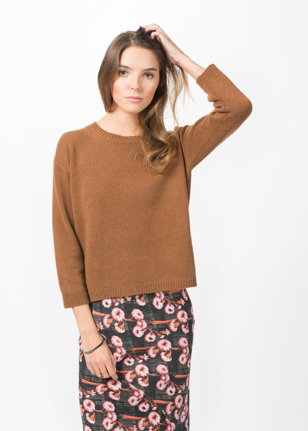 Laura Urbinati Cashmere 3/4 Sleeve Knit Sweater Laura Urbinati Cashmere 3/4 Sleeve Knit Sweater