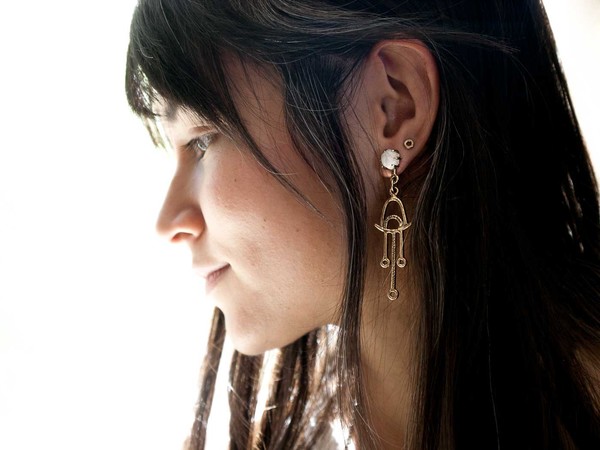 Laurel Hill Jewelry Callisto Earrings // Moonstone Laurel Hill Jewelry Callisto Earrings // Moonstone