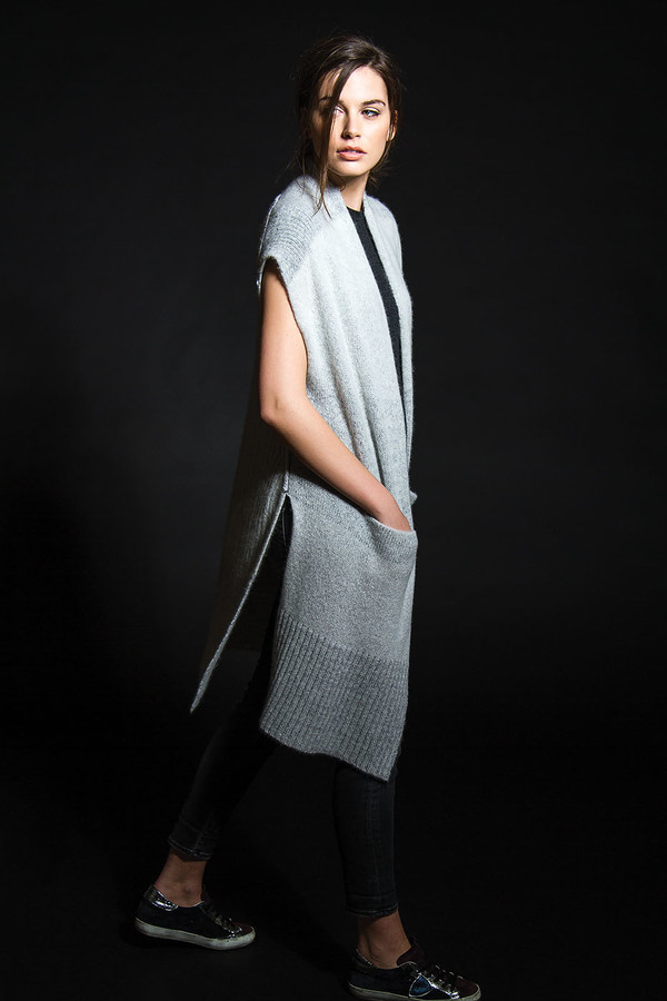 Paychi Guh Cashmere Open Poncho Mist Paychi Guh Cashmere Open Poncho Mist