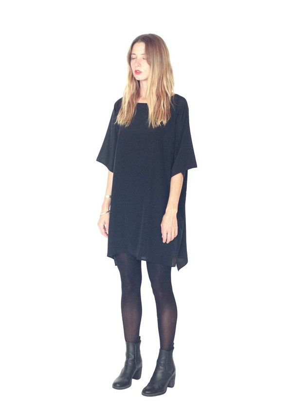 Strathcona Black Silk Tunic Dress Strathcona Black Silk Tunic Dress