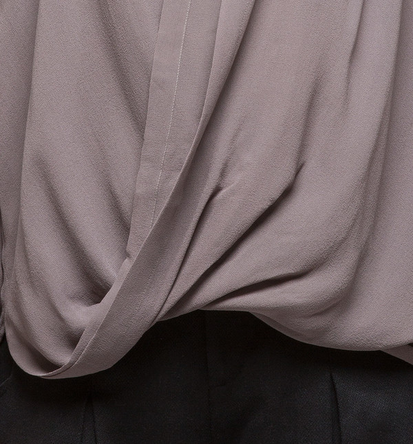 Laura Siegel Draped Top with Collar Light Lavender Laura Siegel Draped Top with Collar Light Lavender