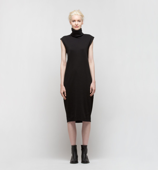 Kowtow Building Block Rib Roll Neck Dress Black Kowtow Building Block Rib Roll Neck Dress Black