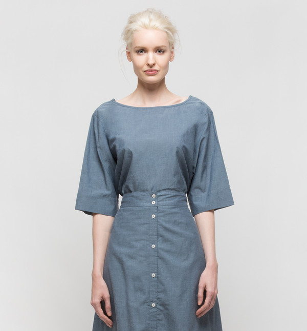 Kowtow Radius Top Navy Chambray Kowtow Radius Top Navy Chambray