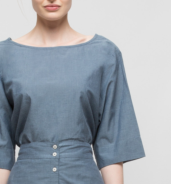 Kowtow Radius Top Navy Chambray Kowtow Radius Top Navy Chambray