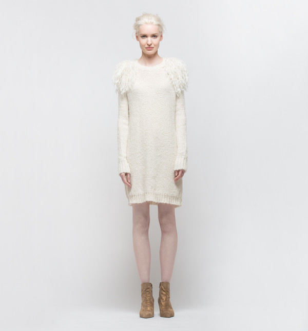 Laura Siegel Sweater Dress Ivory Laura Siegel Sweater Dress Ivory