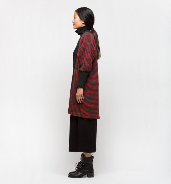 Lemlem Tolo Knit Trim Long Cardigan Rust Lemlem Tolo Knit Trim Long Cardigan Rust