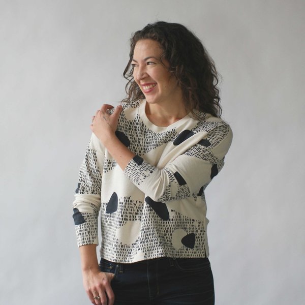 Make It Good Composition #1 Cropped Sweatshirt in Cream Make It Good Composition #1 Cropped Sweatshirt in Cream