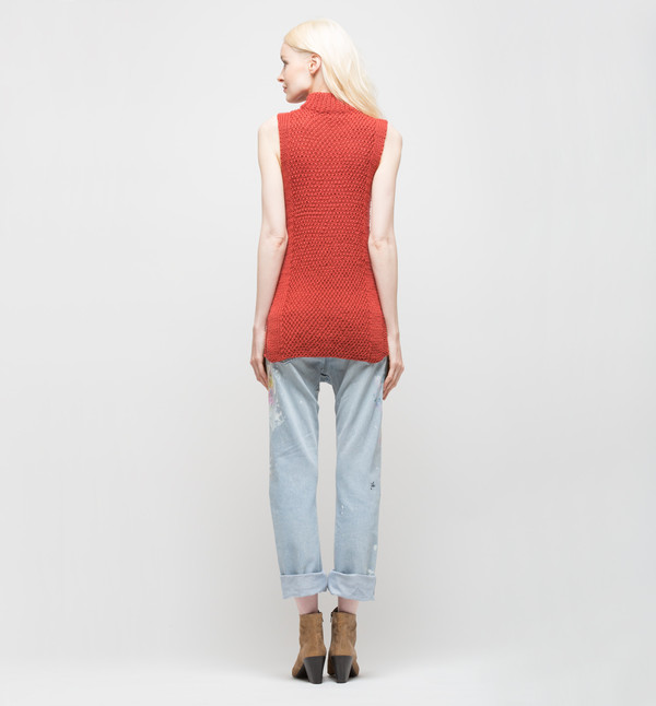 VOZ Textured Mock Neck Brick VOZ Textured Mock Neck Brick
