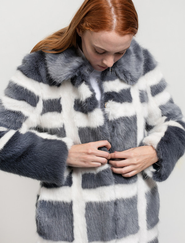 Shrimps Womens Edith Coat Flint/Cream Shrimps Womens Edith Coat Flint/Cream