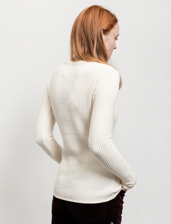 Trademark Embroidered Waffle Crewneck Cream Trademark Embroidered Waffle Crewneck Cream