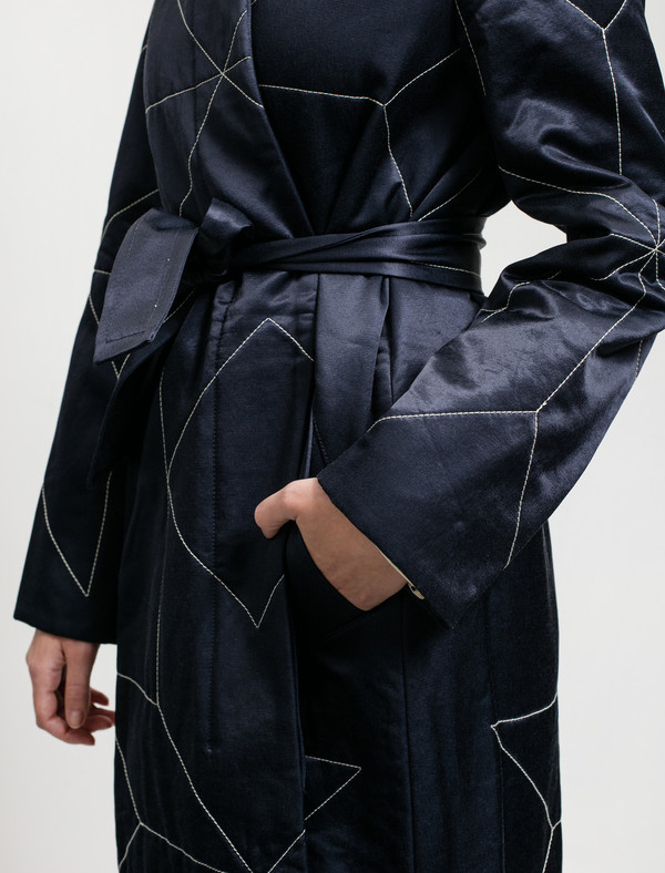 Trademark Star Quilt Coat Navy Trademark Star Quilt Coat Navy