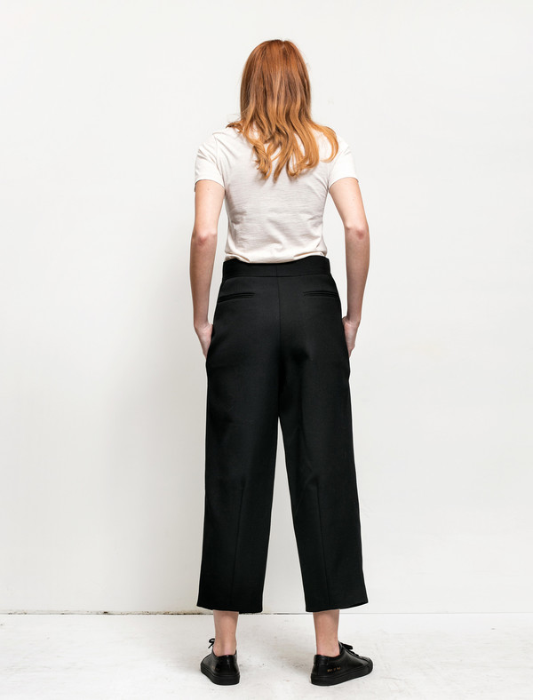 Ys by Yohji Yamamoto Womens Tuck Pleat Trousers Ys by Yohji Yamamoto Womens Tuck Pleat Trousers