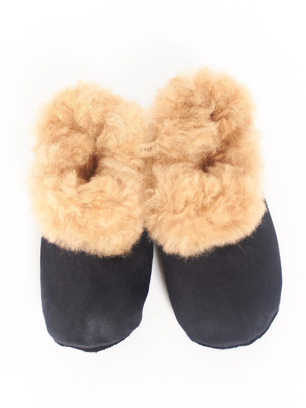 Ariana Bohling Alpaca Scuff Slippers Black Ariana Bohling Alpaca Scuff Slippers Black