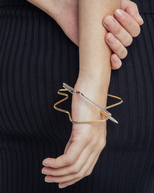 Faux/Real Stressed Out Bangle in Gold Faux/Real Stressed Out Bangle in Gold