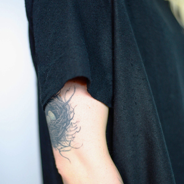 Jamie + The Jones Split Tee, Black Raw Silk Jamie + The Jones Split Tee, Black Raw Silk