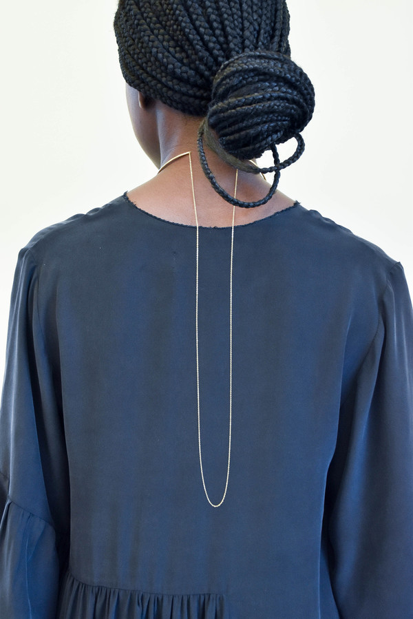 Gabriela Artigas Co-Orbit Choker with Draping Chain in Yellow Gold Gabriela Artigas Co-Orbit Choker with Draping Chain in Yellow Gold