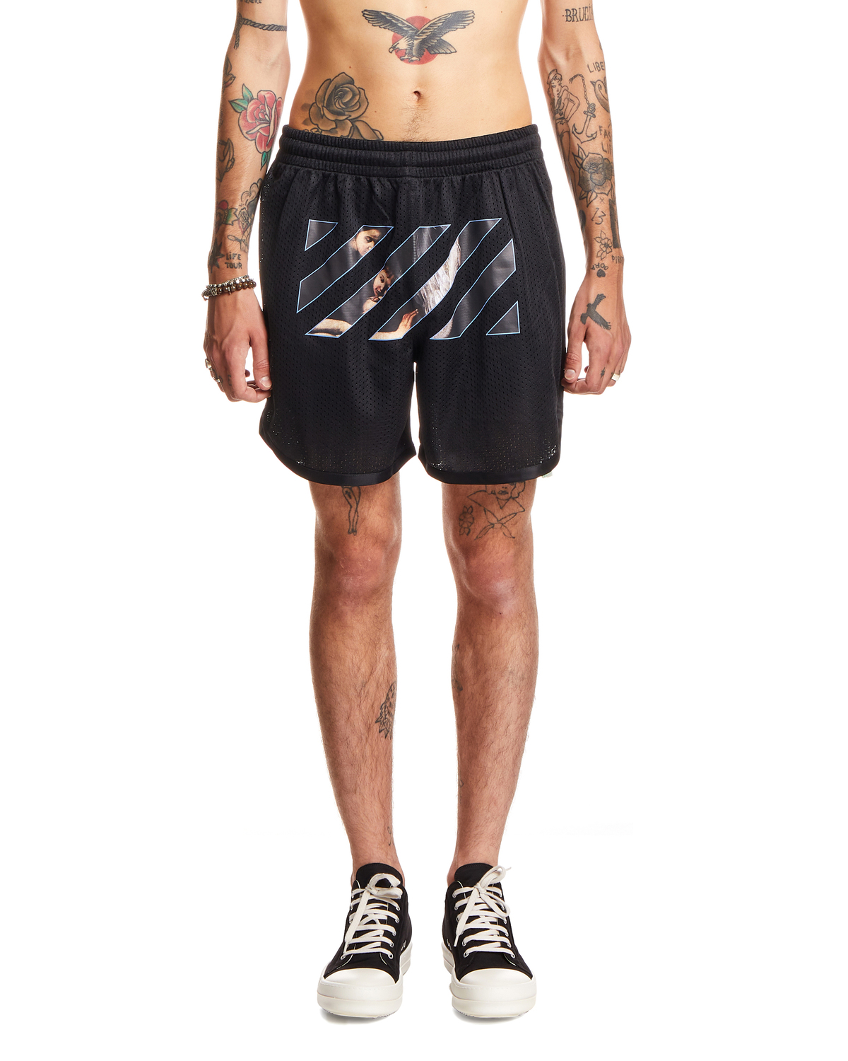 off white track shorts