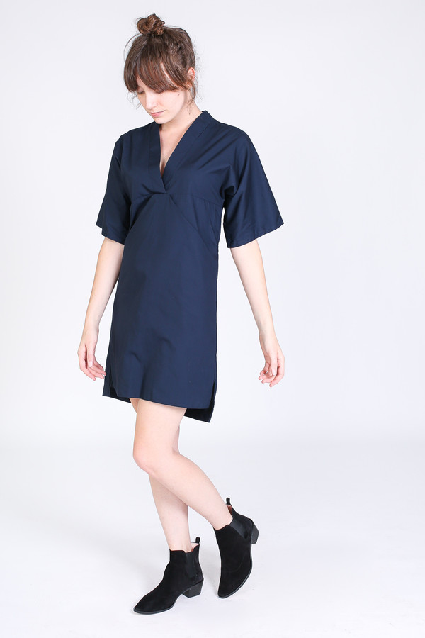 SBJ Austin Kelly dress in navy poplin SBJ Austin Kelly dress in navy poplin