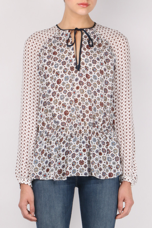Derek Lam 10 Crosby L/S Peplum Blouse W/ Ties Derek Lam 10 Crosby L/S Peplum Blouse W/ Ties