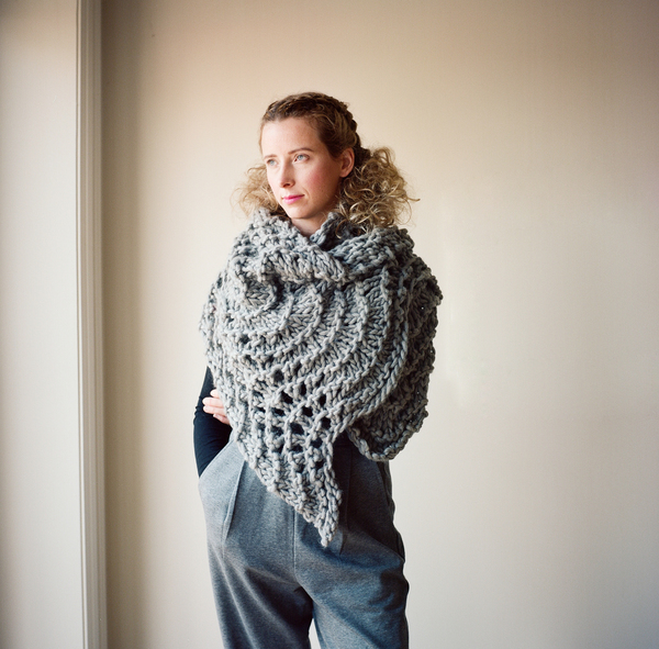 good night, day Bloomfield chunky lace Wrap (shown in pale gray Peruvian wool) good night, day Bloomfield chunky lace Wrap (shown in pale gray Peruvian wool)