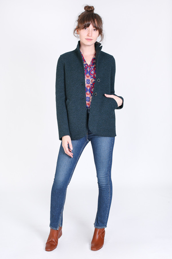 Harris Wharf London Outdoor jacket in teal Harris Wharf London Outdoor jacket in teal