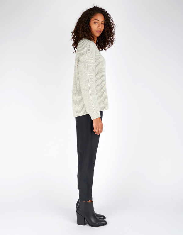 Ali Golden V-Neck Pullover Sweater Grey White Melange Ali Golden V-Neck Pullover Sweater Grey White Melange