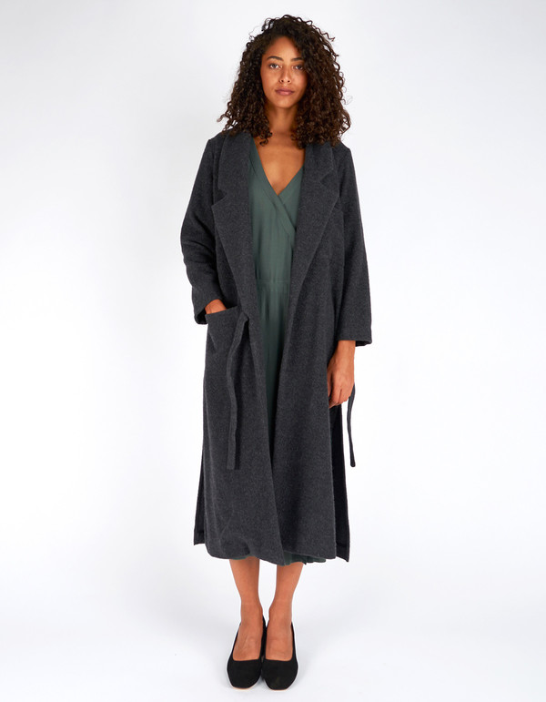 First Rite Side Tie Duster Grey First Rite Side Tie Duster Grey