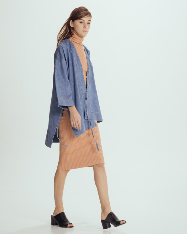 Caron Callahan Carson Kimono in Denim Caron Callahan Carson Kimono in Denim