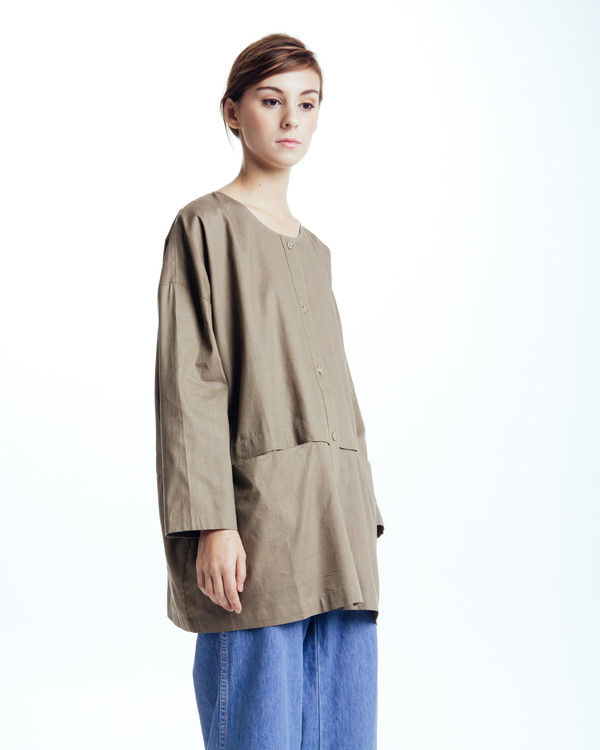 Revisited Matters Cropped Raincoat Top in Forest Revisited Matters Cropped Raincoat Top in Forest