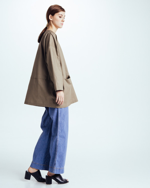 Revisited Matters Cropped Raincoat Top in Forest Revisited Matters Cropped Raincoat Top in Forest