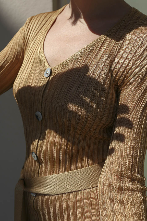 Maryam Nassir Zadeh Paris Knit Dress in Tan Maryam Nassir Zadeh Paris Knit Dress in Tan