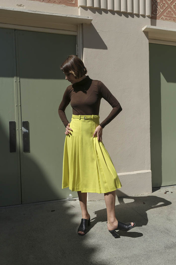Maryam Nassir Zadeh Renata Pleated Skirt in Acid Maryam Nassir Zadeh Renata Pleated Skirt in Acid