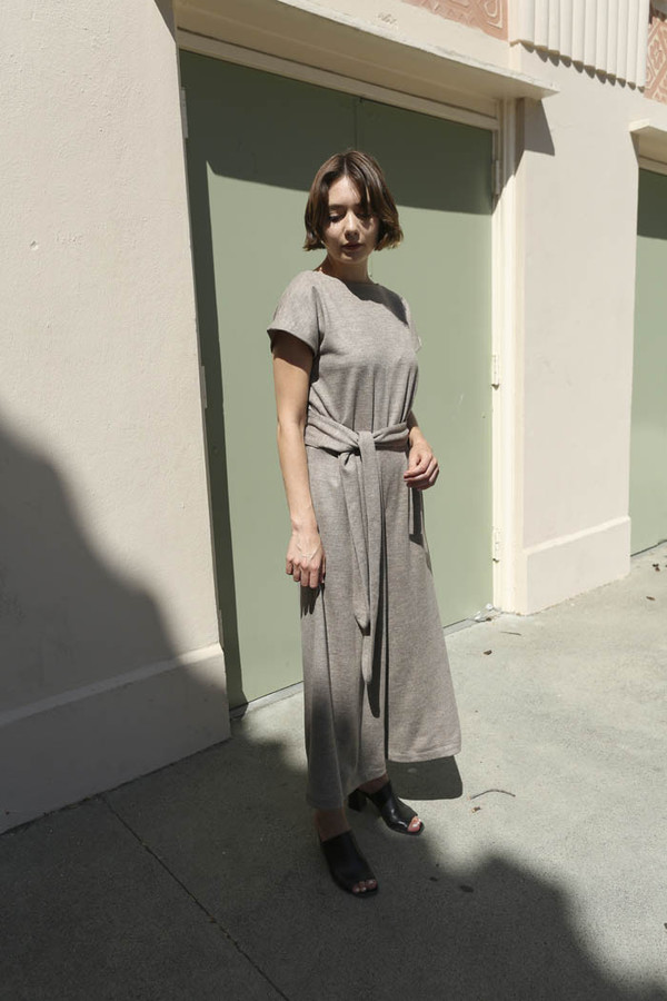 No.6 Winona Wrap Back Jumpsuit in Oatmeal Double Knit No.6 Winona Wrap Back Jumpsuit in Oatmeal Double Knit