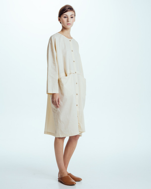 Revisited Matters Raincoat Dress in Cream Revisited Matters Raincoat Dress in Cream