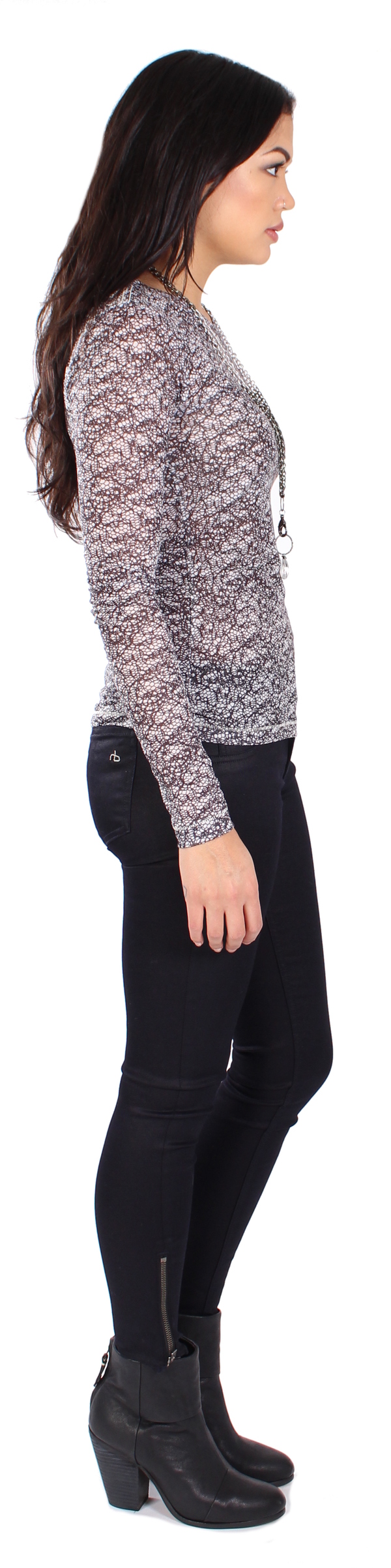 Rag & Bone Lace Print Classic Tee Rag & Bone Lace Print Classic Tee