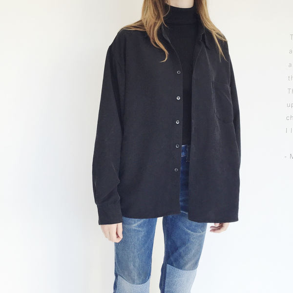 Johan Vintage Black Microsuede Top Johan Vintage Black Microsuede Top