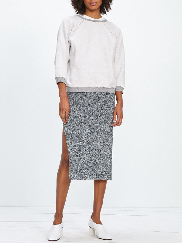 ÁERON MELANGE KNIT SIDE SLIT SKIRT ÁERON MELANGE KNIT SIDE SLIT SKIRT