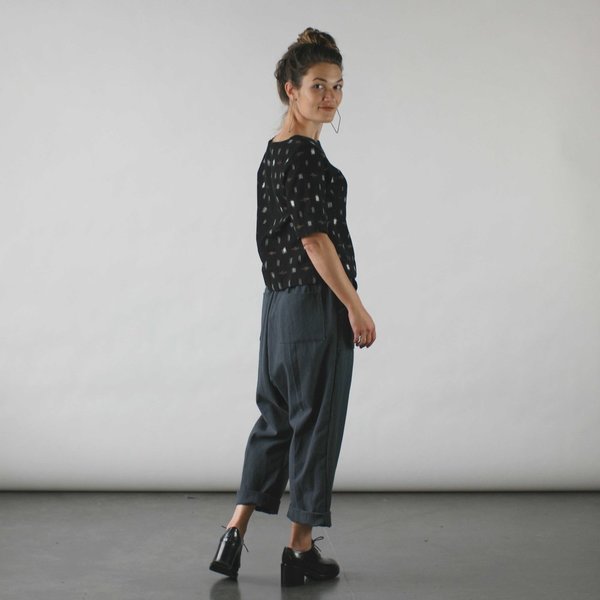 Jennifer Glasgow Makulis Top in Black Ikat Jennifer Glasgow Makulis Top in Black Ikat