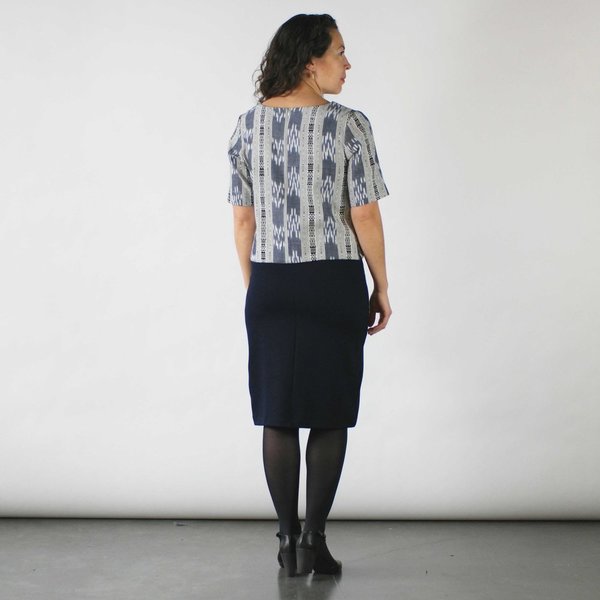 Jennifer Glasgow Makulis Top in Navy Ikat Jennifer Glasgow Makulis Top in Navy Ikat