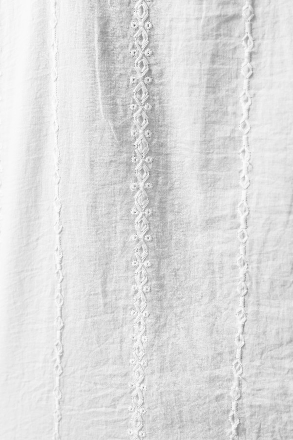 Nili Lotan Embroidered Stripe Shirt in White Nili Lotan Embroidered Stripe Shirt in White